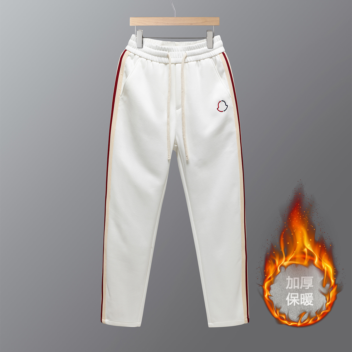 秋冬运动裤松紧腰系绳休闲裤白色K9060加绒-P62一口价（118），女装休闲裤，电商A159