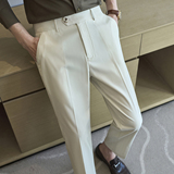 春夏小直筒西裤9分裤男青年简约休闲ZK535-P65杏色（98），男装西裤，电商A159