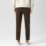 秋冬木棉绒西裤松紧腰修身休闲裤咖色K8093-P72（128）无影墙，男装休闲裤，电商A159