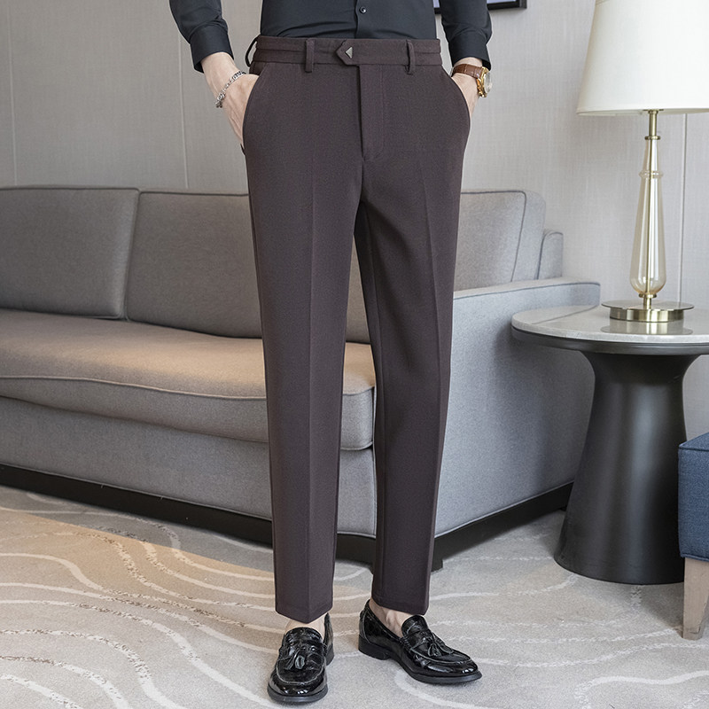 冬款纯色毛呢长裤磨毛保暖休闲裤卡其K9020-P72(118）,男装棉衣,电商A159