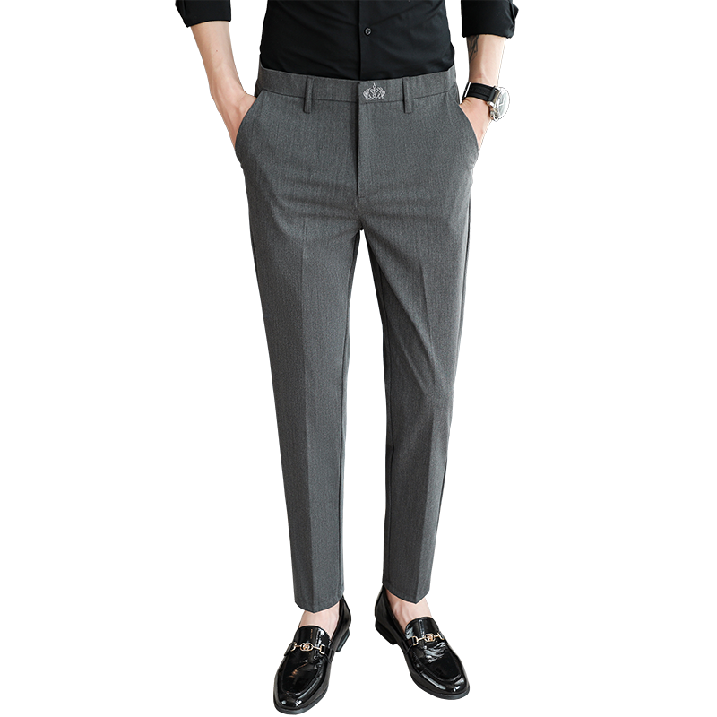 春夏韩版修身西裤长裤休闲裤男青年K905-1中灰-P65新(98),男装西裤,电商A159