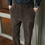 秋冬木棉绒西裤松紧腰修身休闲裤咖色K8093-P72（128）柏悦风，男装休闲裤，电商A159