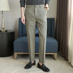 春夏小直筒西裤长裤男 青年简约休闲 ZK9061-P75绿色（108），男装西裤，电商A159