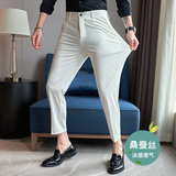 冰丝9分裤春夏修身高弹西裤黑色K782-P68北辰风（108），男装西裤，电商A159