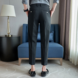 春夏修身西裤9分裤休闲裤青年黑色K799-P60北辰风（98），男装西裤，电商A159