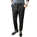 冰丝裤春夏韩版修身西裤男休闲裤青年潮K8021P40特批黑色，男装西裤，电商A159