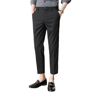 春夏韩版纯色西裤 修身9分裤 K655-P50黑色（88）图片