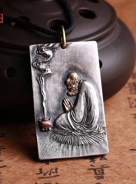 纯银达摩复古时尚个性风饰品吊坠
