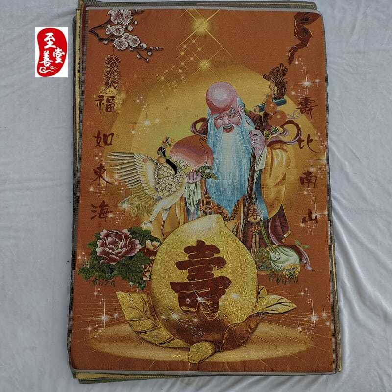 寿星人物画刺绣织锦画客厅装饰画未装裱90*60cm图片