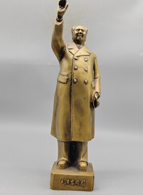 毛主席铜像黄铜全身挥手站像雕塑礼品毛泽东客厅风水摆件故居款