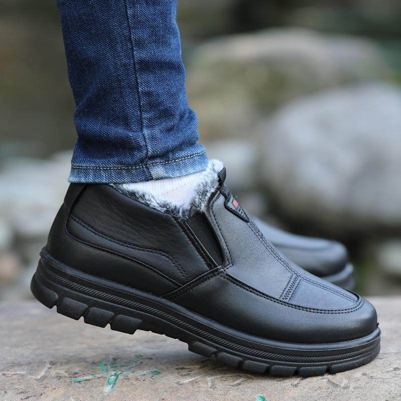 冬季新款老北京布鞋男休闲鞋中老年皮面防水一脚蹬防滑保暖爸爸鞋,流行男鞋,休闲板鞋,淘宝优惠券,粉丝福利购,淘宝优惠卷