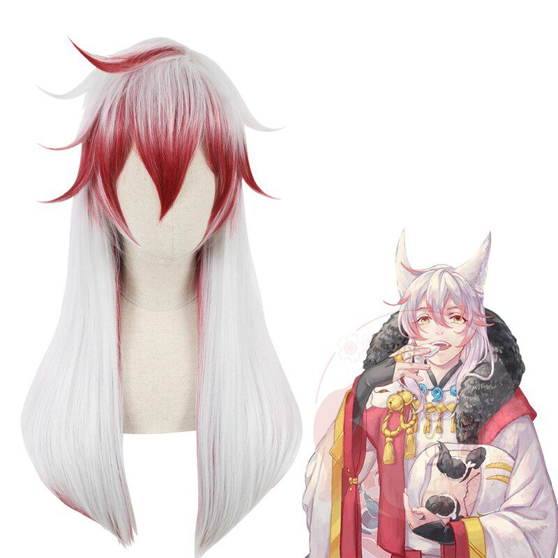 嗨coser 阴阳师 妖狐/狐脸 风雅之士 皮肤 渐变色COS假发