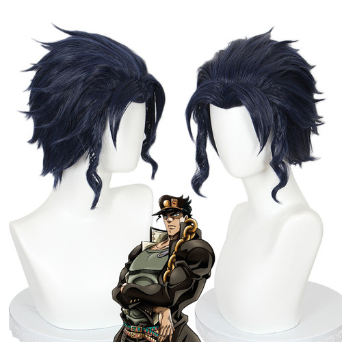 嗨coser JOJO的奇妙冒险第三部 空条承太郎 蓝黑色32cm cos假发