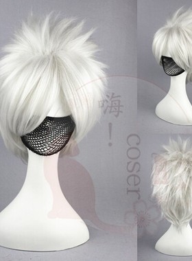 嗨coser 火影忍者 卡卡西cos假发 银白色冲天造型007A