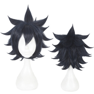 嗨coser凹凸雷狮cos假发 世界 藏蓝色冲天造型玫瑰网夹玉米须348E