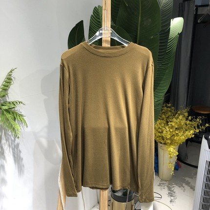YUAN XI元熙6099-1圆领打底衫女贴标韩版宽松显瘦纯色T恤针织上衣