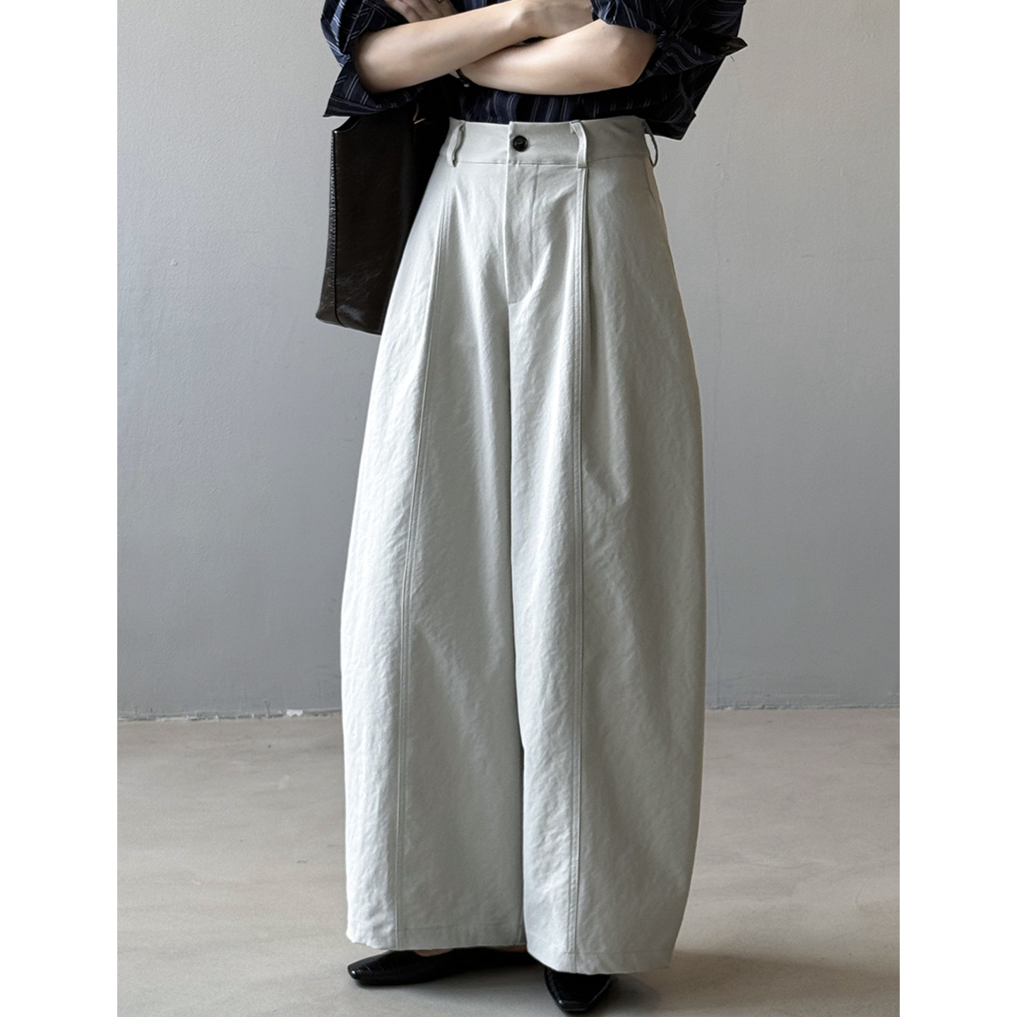 休闲裤女阔腿裤镰刀裤松弛感裤子