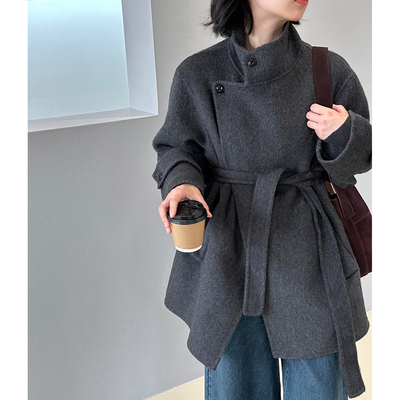 双面羊绒毛呢外套女高级感