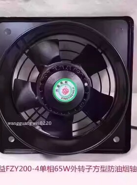 上海兴益FZY200-4单相65W外转子方形防油烟轴流排烟通风机5226号4
