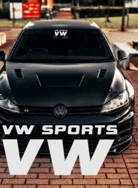 适用于大众VW前档车贴 高尔夫CC朗逸反光贴纸 个性改装拉花贴纸