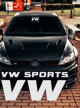适用于大众VW前档车贴 高尔夫CC朗逸反光贴纸 个性改装拉花贴纸