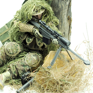 1:6二战全地形狙击手12英寸军事关节可动兵人模型 武器衣服送支架