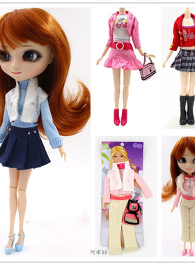 Pullip普利普娃娃校服服装正版散货娃衣唐果娃娃衣服迷你衣服套装