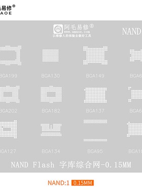 阿毛易修／NAND1钢网/FALSH/字库/字库闪存内存植珠植球植锡网