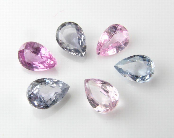 天然彩色蓝宝石裸石纯净透明鲜艳可做配石可做群镶手链项链