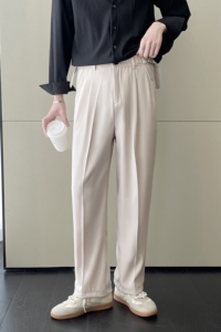 2025春夏男宽松冰丝小直筒休闲裤轻熟风抖音长裤A202K1006P65图片