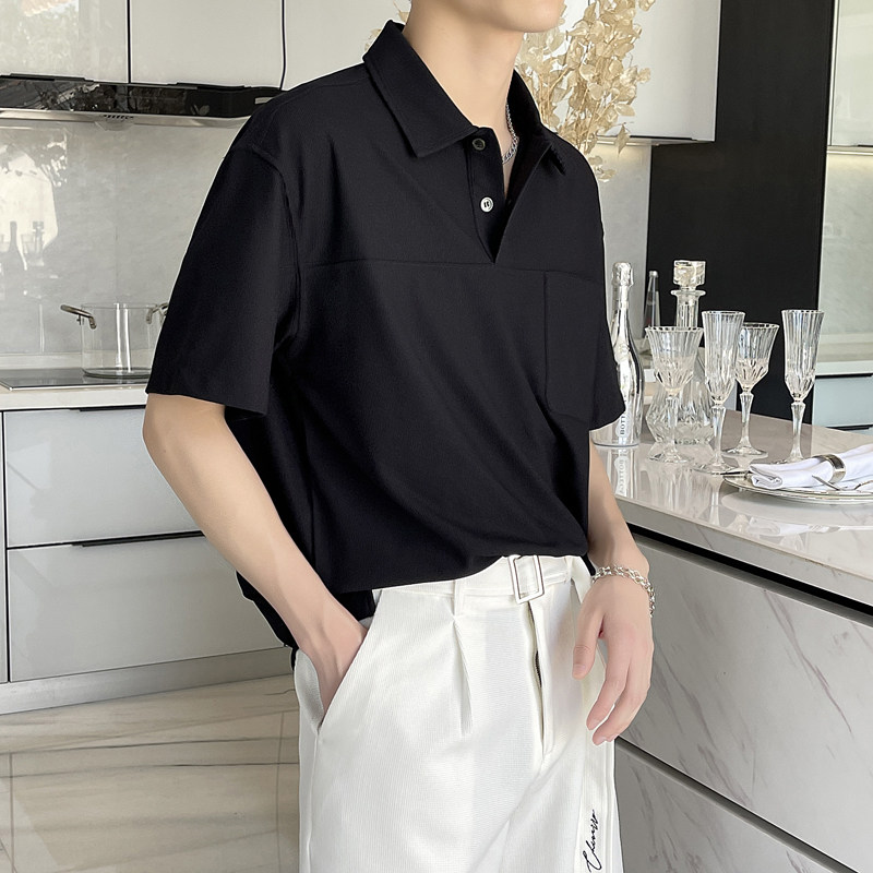 2025夏季新款宽松轻奢百搭男士短袖Polo衫落肩上衣潮A202T2010P55,男装T恤,星座1311（原A202）