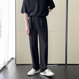 2025男士夏季宽松纹理感阔腿裤垂坠感休闲直通长裤A202K2015P65，男装休闲裤，星座1311（原A202）