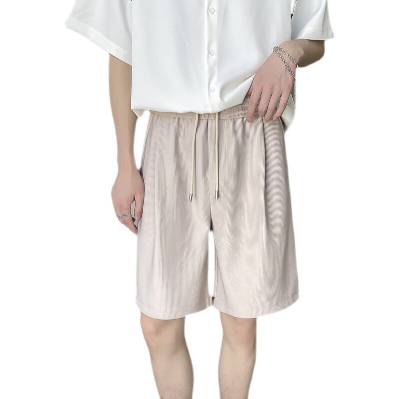 夏季新款宽松条纹短裤男中裤百搭褶皱垂感男裤A202DK059P50,男装牛仔裤,星座1311（原A202）