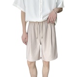 夏季新款宽松条纹短裤男中裤百搭褶皱垂感男裤A202DK059P50，男装牛仔裤，星座1311（原A202）