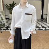 2025新款磨毛男士英伦落肩宽松简约长袖衬衫潮A202CS318P65，男装衬衫，星座1311（原A202）