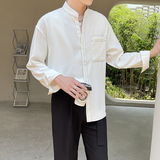 立领轻熟风落肩男士长袖衬衫抖音A202CS208P60，男装衬衫，星座1311（原A202）