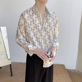 2025夏季新款印花长袖衬衫男士垂感薄款冰丝ins衬衣A202CS809P60，男装衬衫，星座1311（原A202）