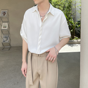 2025夏季新款高级感冰丝轻熟风暗扣短袖衬衫抖音A202CS119P60图片