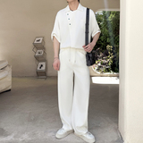 2026夏季男士冰丝短袖衬衫长裤套装宽松休闲两件套1311TZ3918P125，男装T恤，星座1311（原A202）