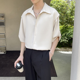 2025夏季新款冰丝高级感轻熟痞帅男士落肩短袖衬衫A202CS218P60，男装T恤，星座1311（原A202）