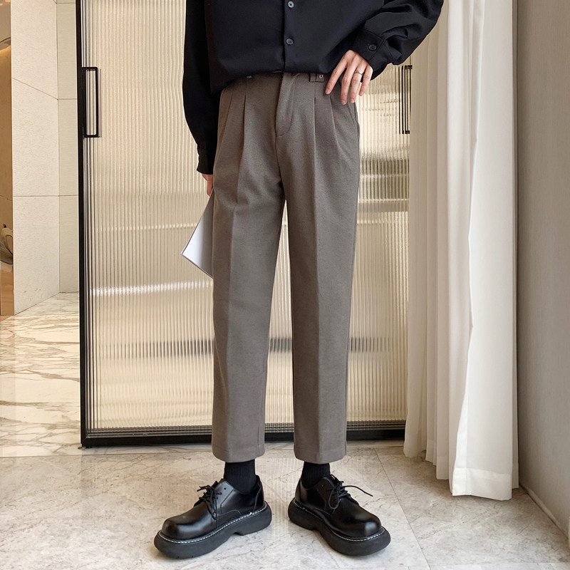 2025秋冬男士保暖毛呢韩版ins小直筒休闲裤男长裤A202K2048P60图片