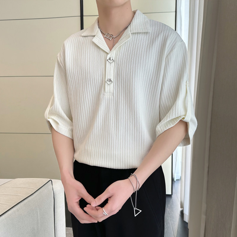 2025夏季新款风男士短袖冰丝POLO衫痞帅潮A202CS1029P50,男装T恤,星座1311（原A202）