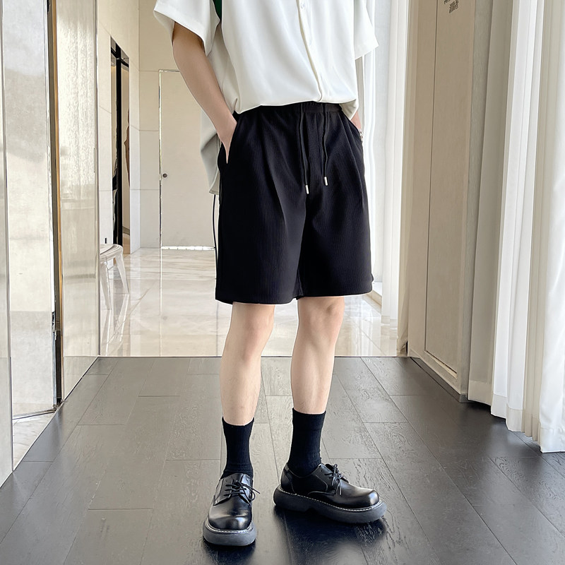 夏季新款宽松条纹短裤ins中裤百搭褶皱垂感男裤A202DK059P50,男装牛仔裤,星座1311（原A202）