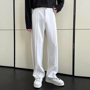 2025春夏新款男士宽松垂坠感阔腿拖地裤直筒休闲长裤A202K3021P70图片