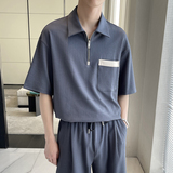 2025夏季男士高品质宽松短袖polo衫潮流英伦翻领t恤A202T2018P50，男装T恤，星座1311（原A202）