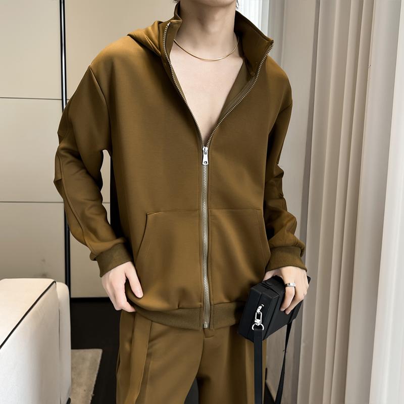 2025春高品质痞帅重磅连帽拉链外套运动宽松男卫衣A202WY319P80,女装短外套,星座1311（原A202）