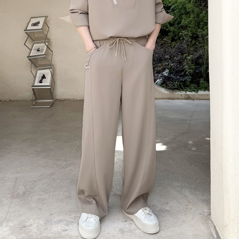 2026慵懒风垂感阔腿裤男士宽松冰丝抽绳腰带长裤百搭1311K3901P65，男装休闲裤，星座1311（原A202）