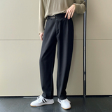 2025轻熟风宽松腰带装饰休闲长裤小直筒男裤子A202K0030P65，男装休闲裤，星座1311（原A202）