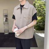 2025夏季新款套头背心式无袖衬衫痞帅坎肩冰丝背心A202CS911P55，男装背心/马甲，星座1311（原A202）