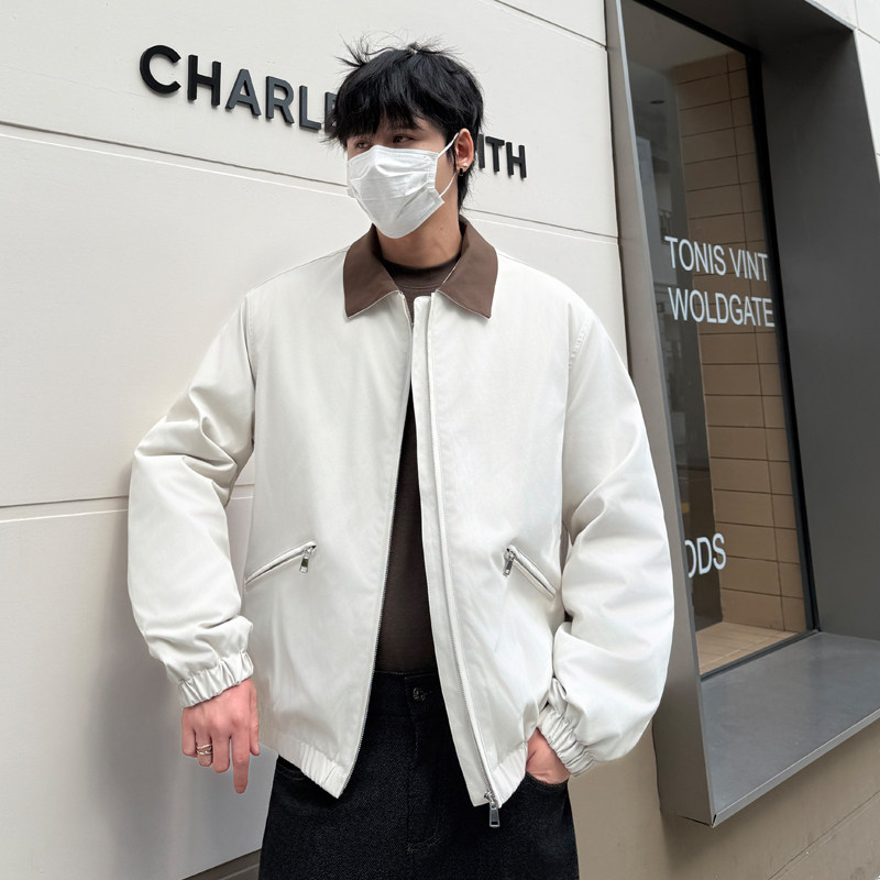 美式复古翻领拼色棉衣男冬季工装轻薄保暖夹克外套1311WY215P135,男装夹克,星座1311（原A202）